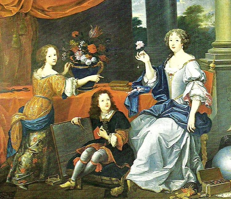 Pierre Mignard mlle de lavalliere and her children, c France oil painting art